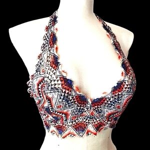 Victoria's Secret PINK Lightly Lined Lace Boho Halter Bralette Bra XS